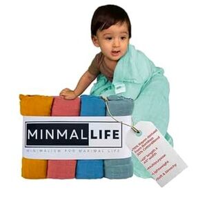 NWT MINIMAL LIFE Bamboo Swaddle Blanket Set Brick